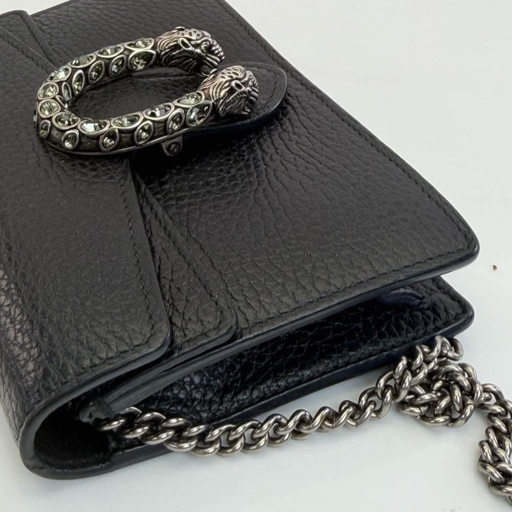 Authentic Gucci Dionysus Super Mini Black Leather Chain Bag - Picture 6 of 12